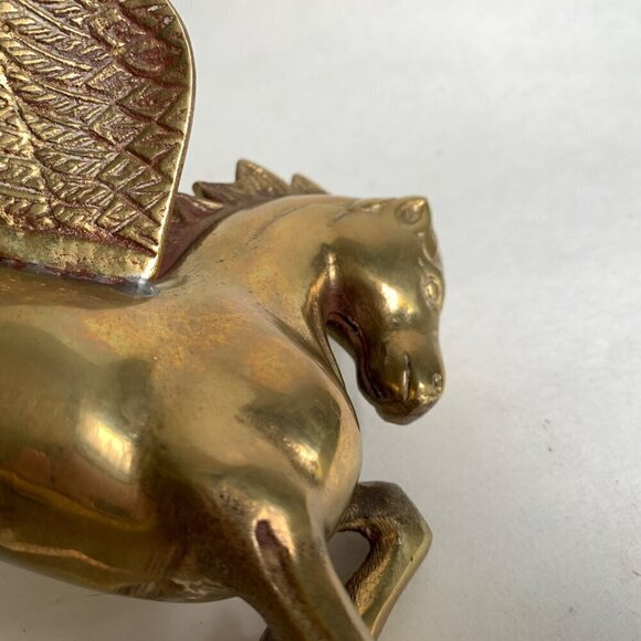 Vintage Brass Pegasus Horse On Stand 7" - Picture 6 of 6